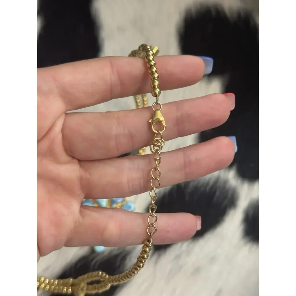 Affordable Golden Hills Turquoise Squash Blossom Necklace Gold on Sterling